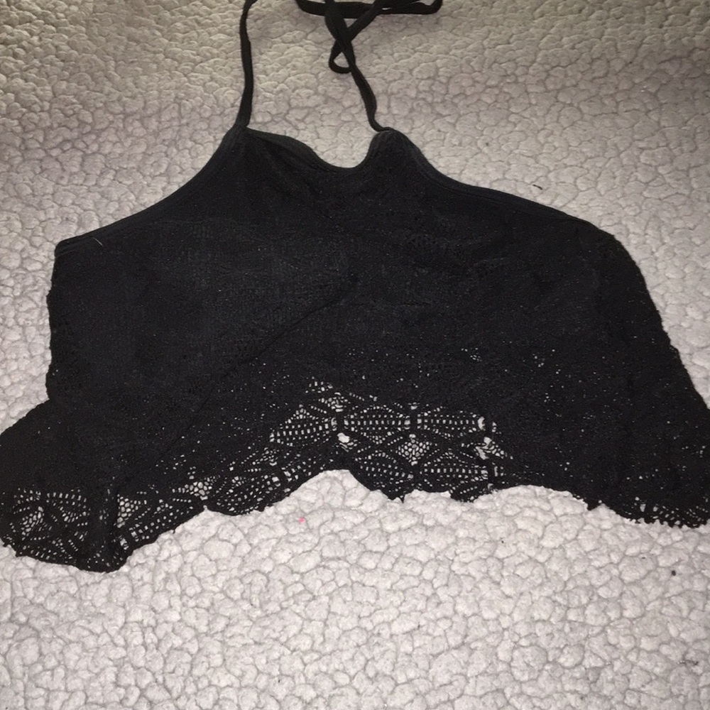 Black lace bathing suit, size US XS
